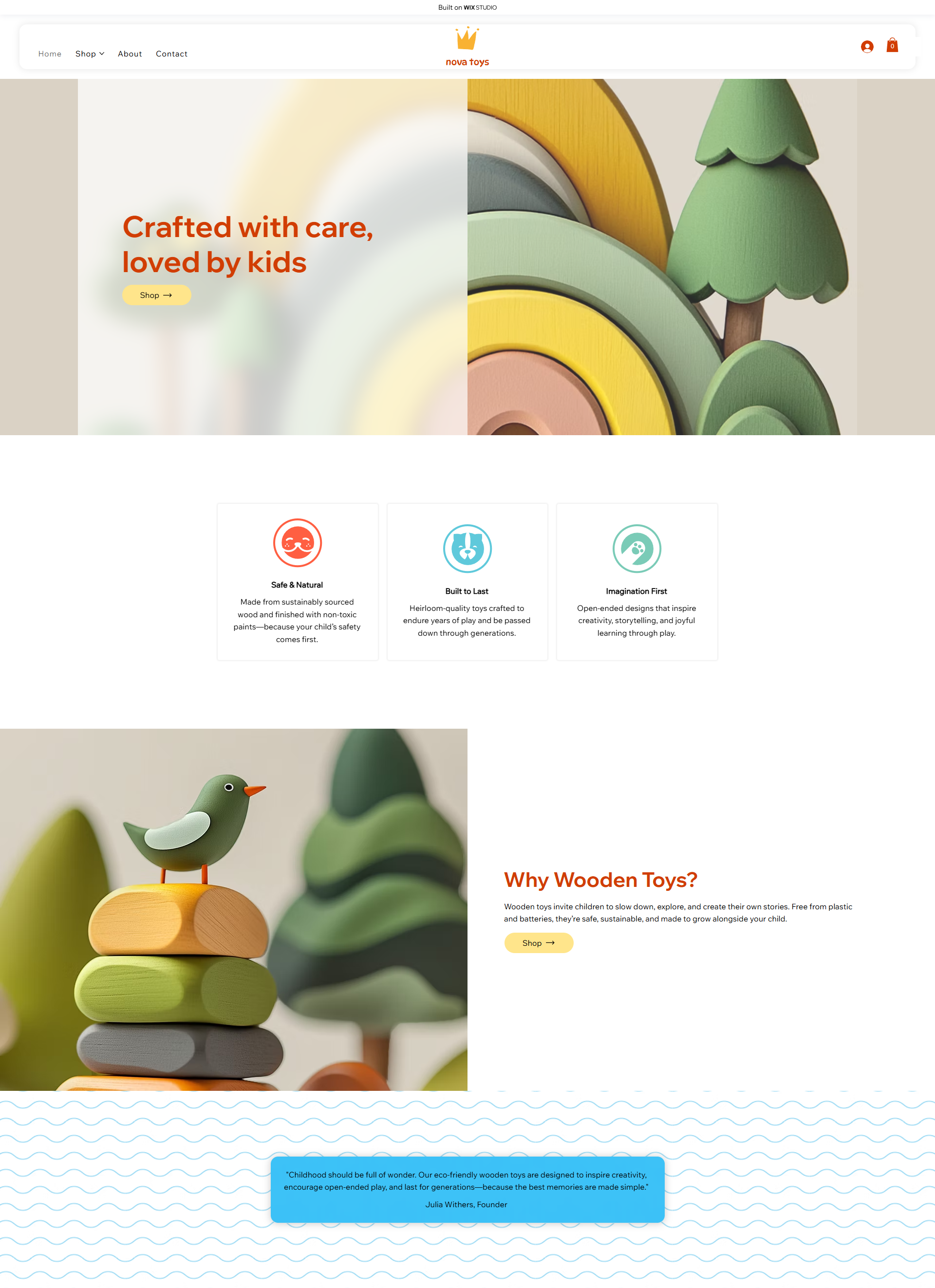 Nova Toys wix studio template